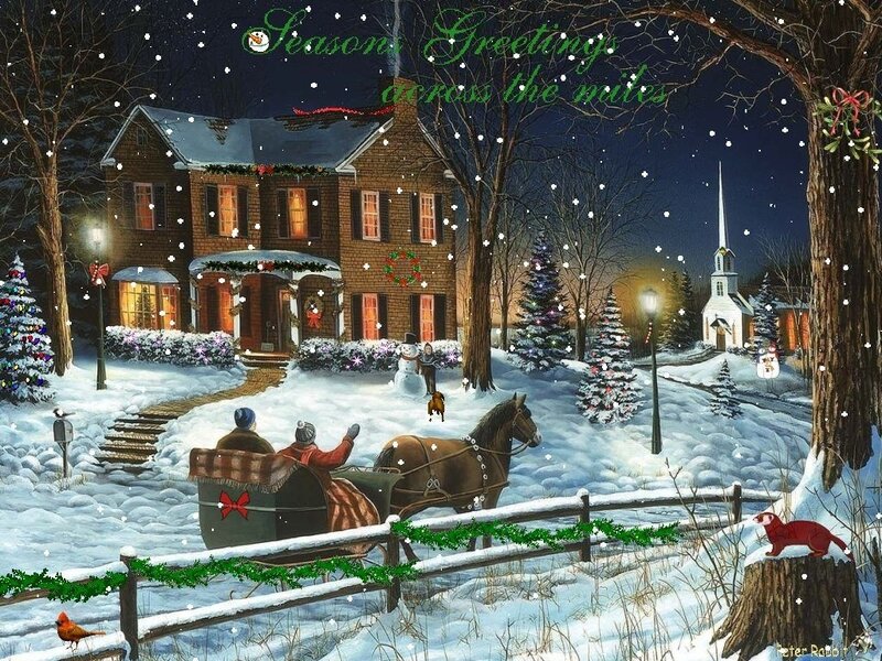 Horse-drawn Sleigh in Snow — White, Festive, Night