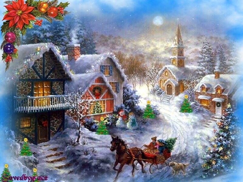 Horse-drawn Sleigh in Snow — White, Peaceful, Winter
