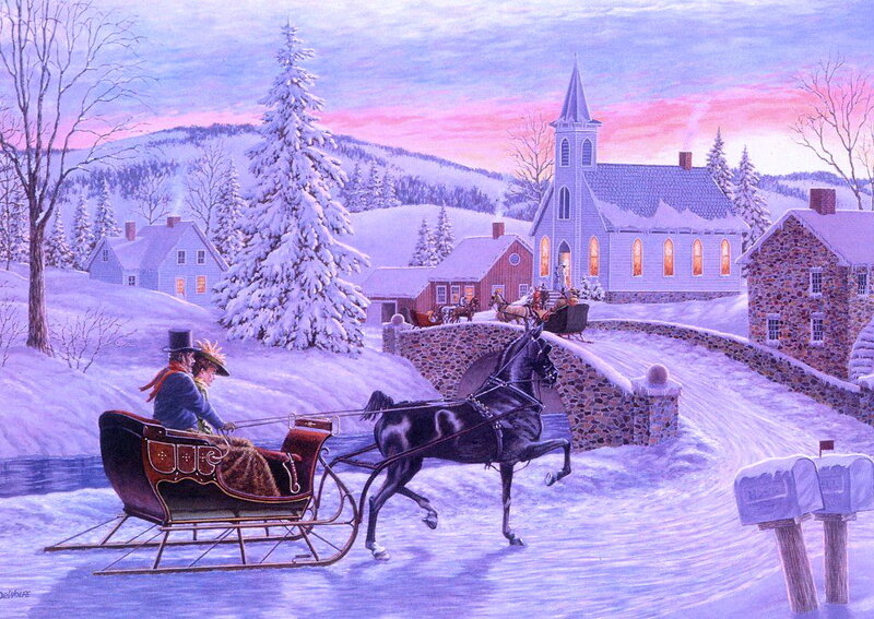 Horse-drawn Sleigh — Purple