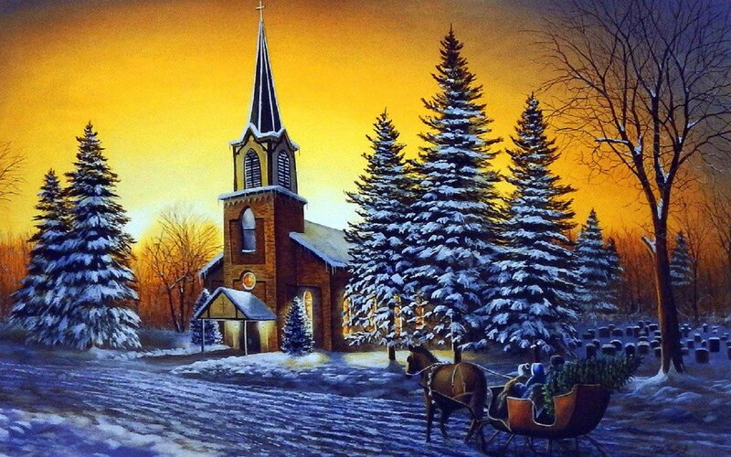 Horse-drawn Sleigh — Yellow, Serene