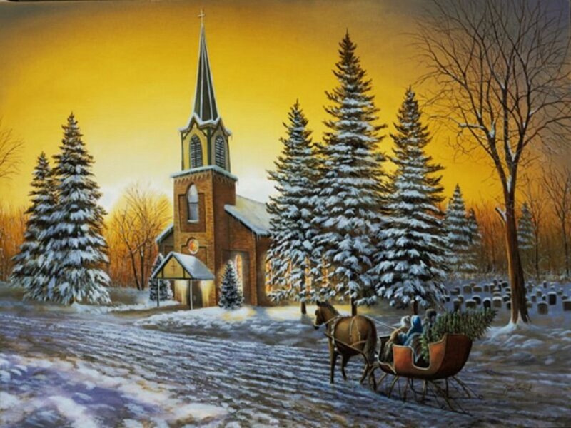 Horse-drawn Sleigh — Yellow
