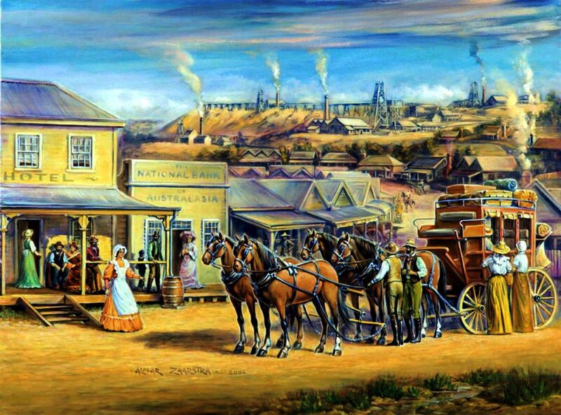 Horse-drawn Stagecoach — Yellow