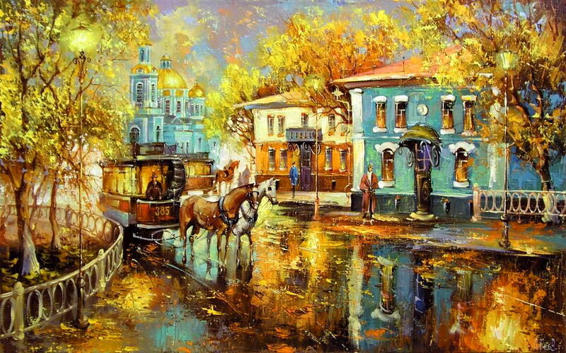 Horse-drawn Tram in Autumn