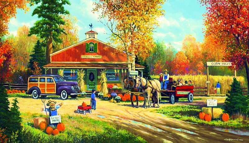 Horse-drawn Wagon at Farm