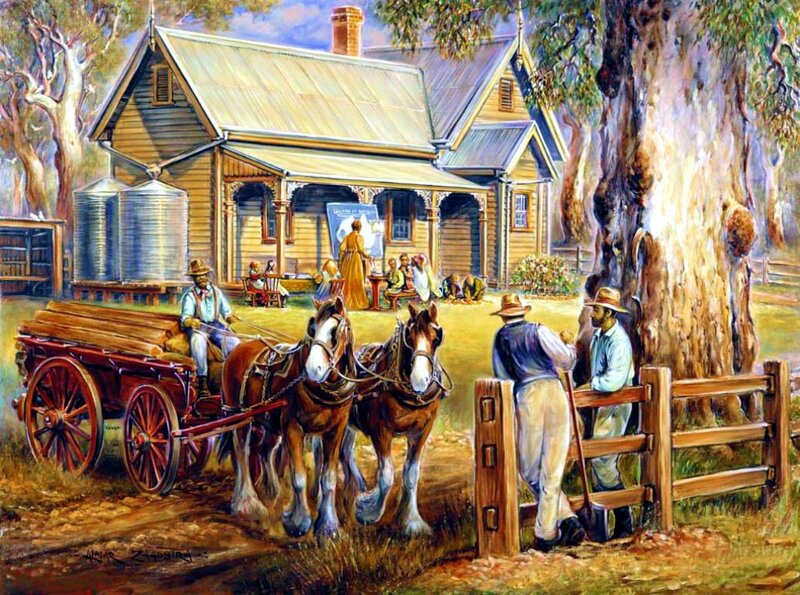 Horse-drawn Wagon — Brown