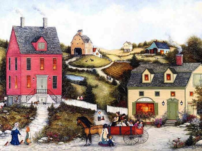 Horse-drawn Wagon on Road