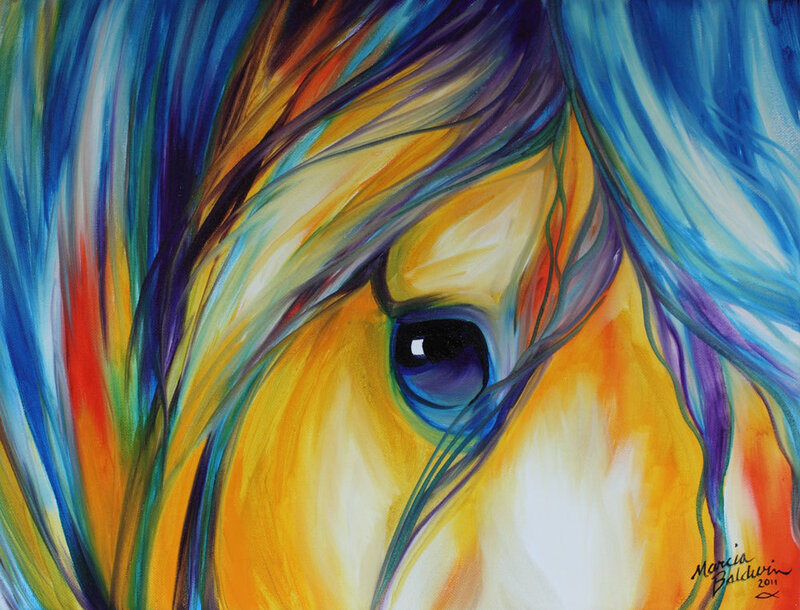 Horse Eye with Colorful Mane