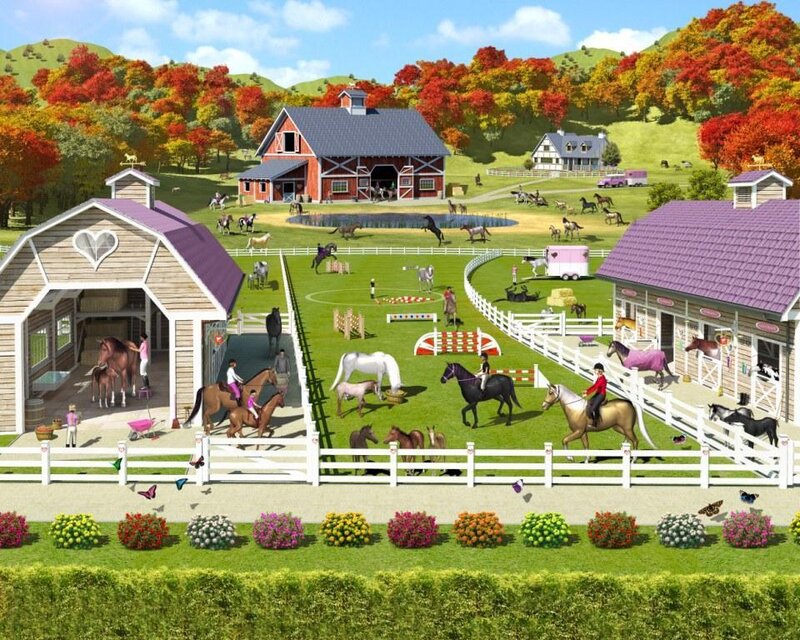 Horse Farm with Riders