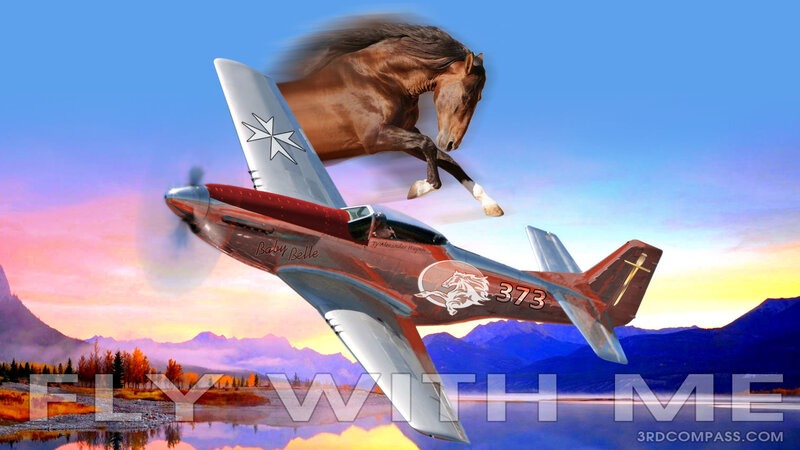 Horse Flying with Plane