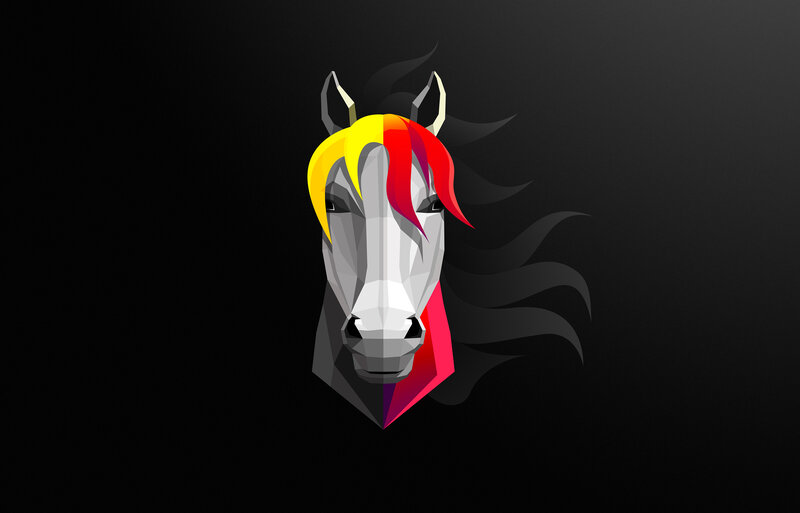 Horse Head Portrait — Black