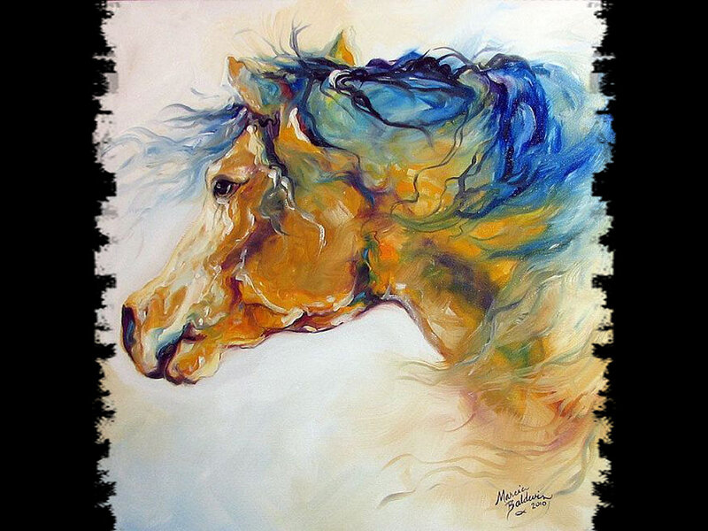 Horse Head Portrait — Blue, Dynamic