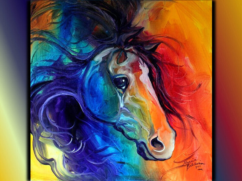 Horse Head Portrait — Blue