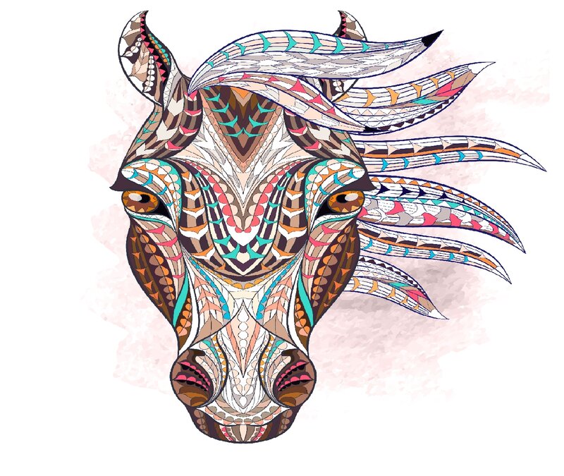 Horse Head with Patterns