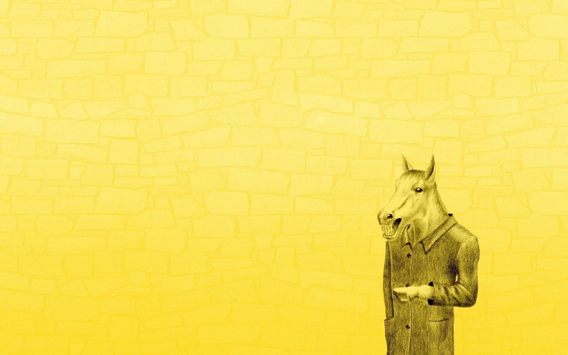 horse-headed man in coat