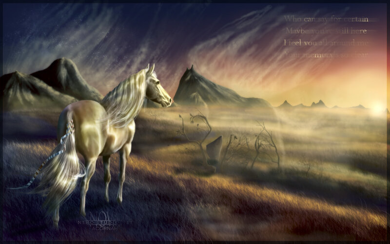 horse in a dreamlike landscape