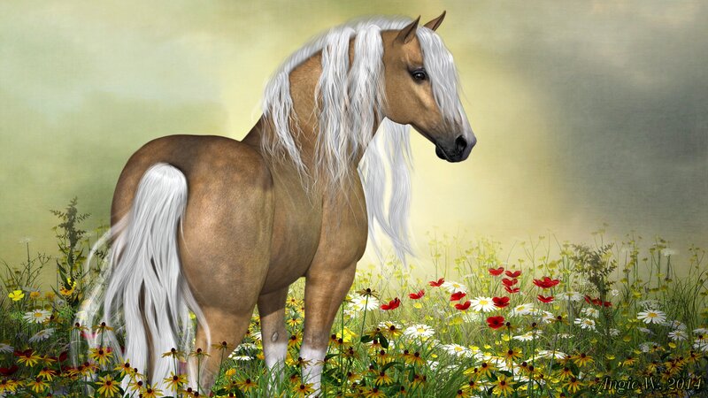 Horse in a Field — Brown