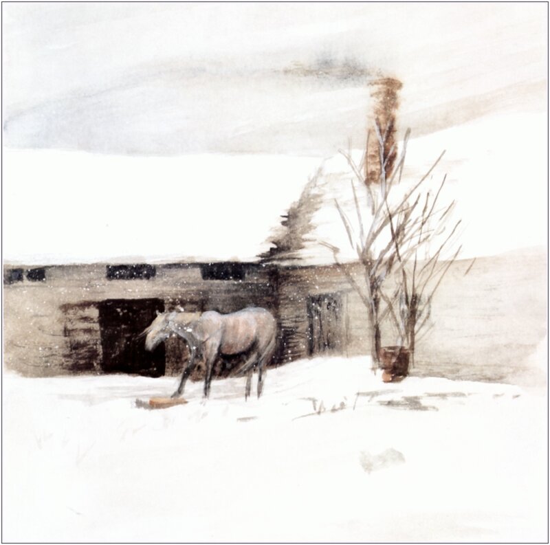 Horse in a snowy landscape