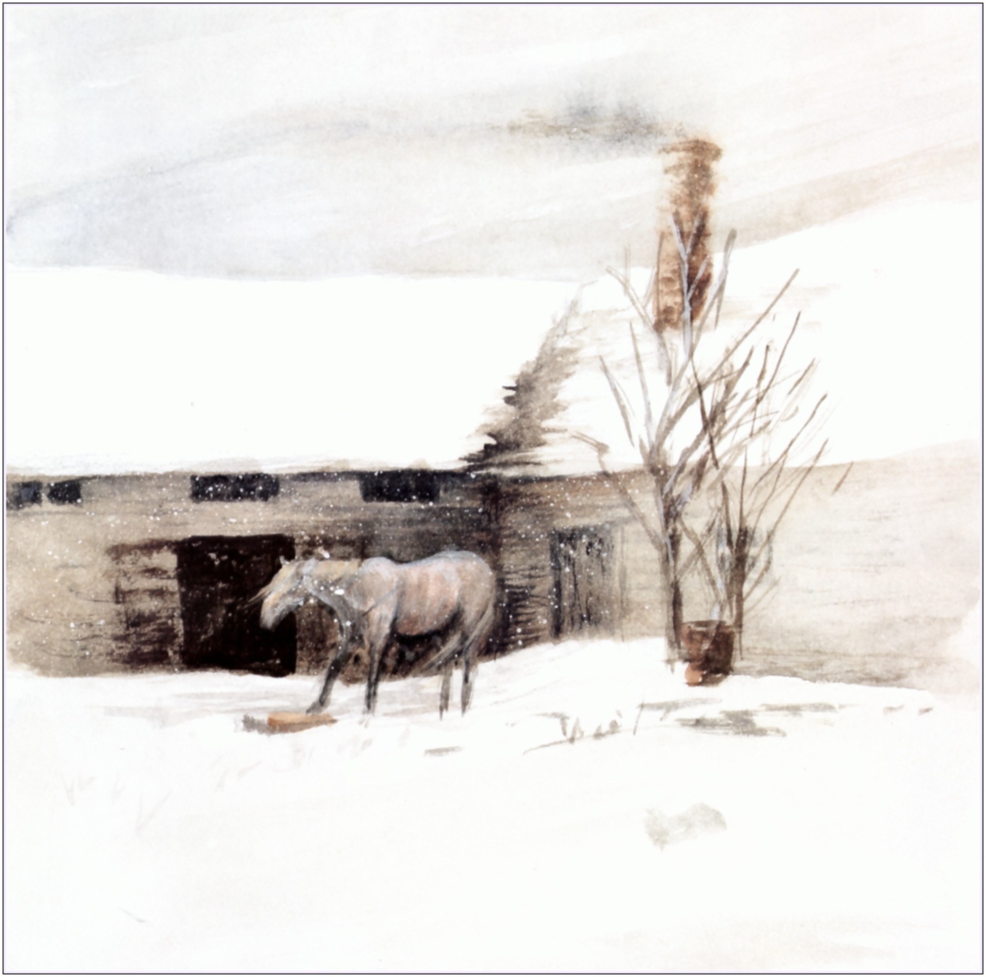 Horse in a snowy landscape