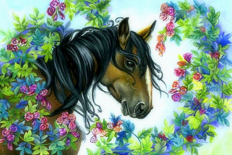 Horse in Flowers