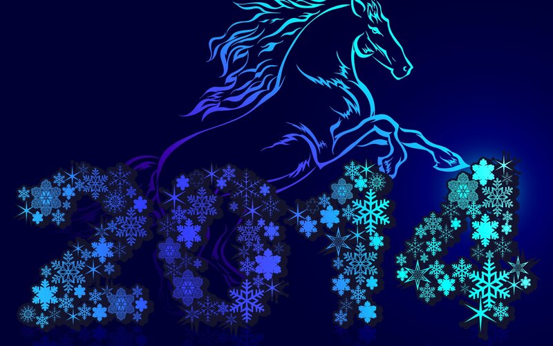 Horse Made of Snowflakes — Blue, Dramatic
