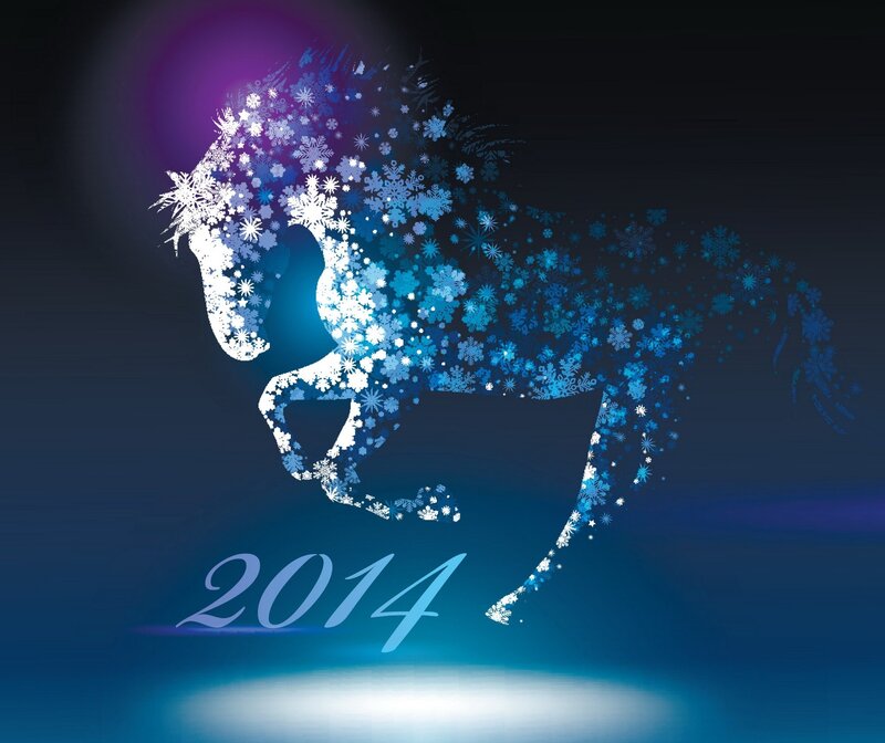 Horse Made of Snowflakes — Blue, Dramatic, Winter