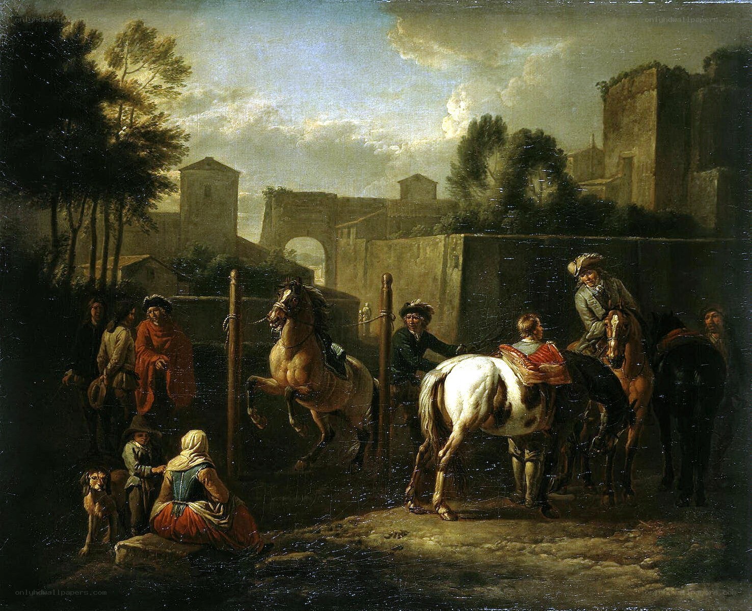 Horse Market Scene