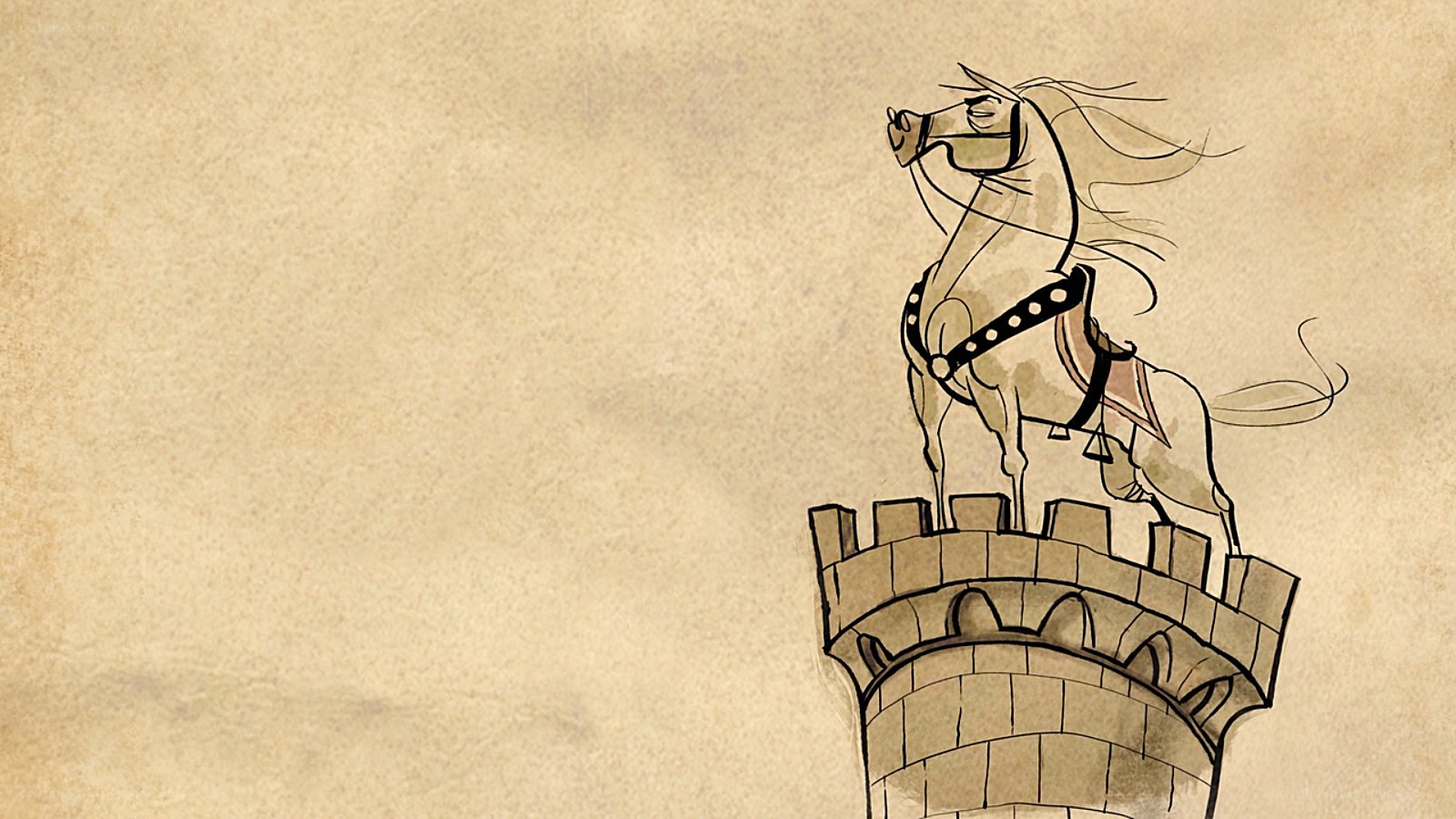 horse on a castle tower