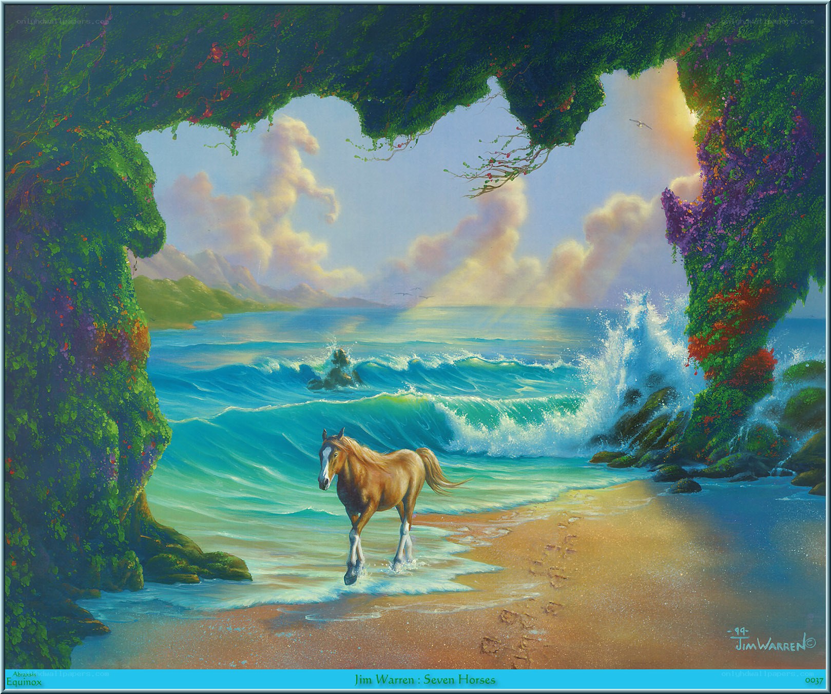 Horse on a tropical beach