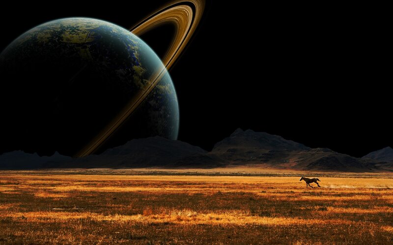Horse on alien planet