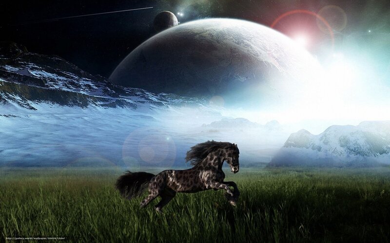 Horse on alien planet