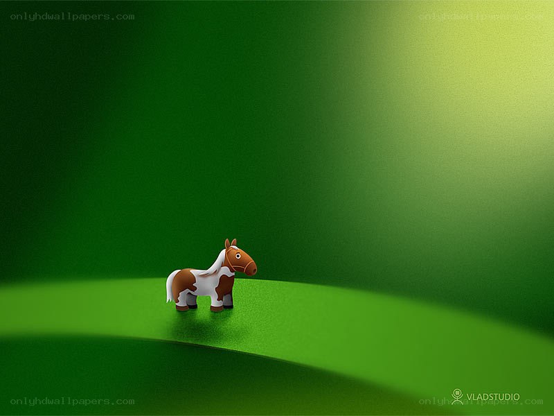 horse on green hill
