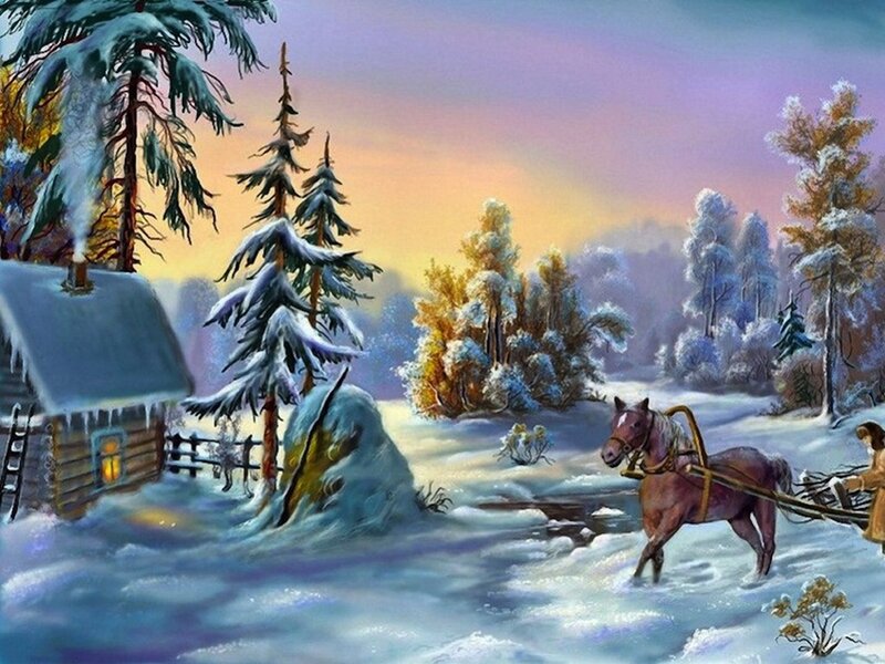 Horse Pulling Sleigh