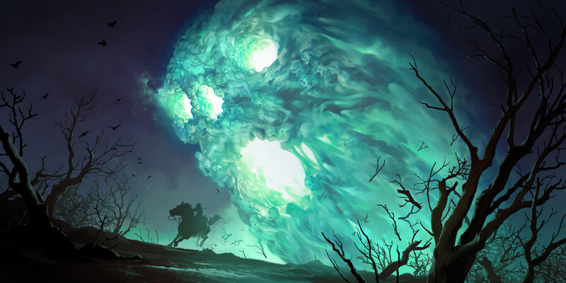 Horse Rider Fleeing Storm