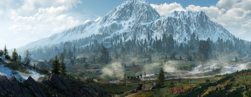 Horse Rider in Valley — Green, Serene