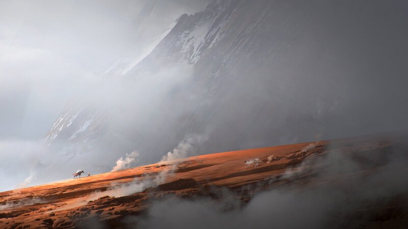 Horse Rider on Desert