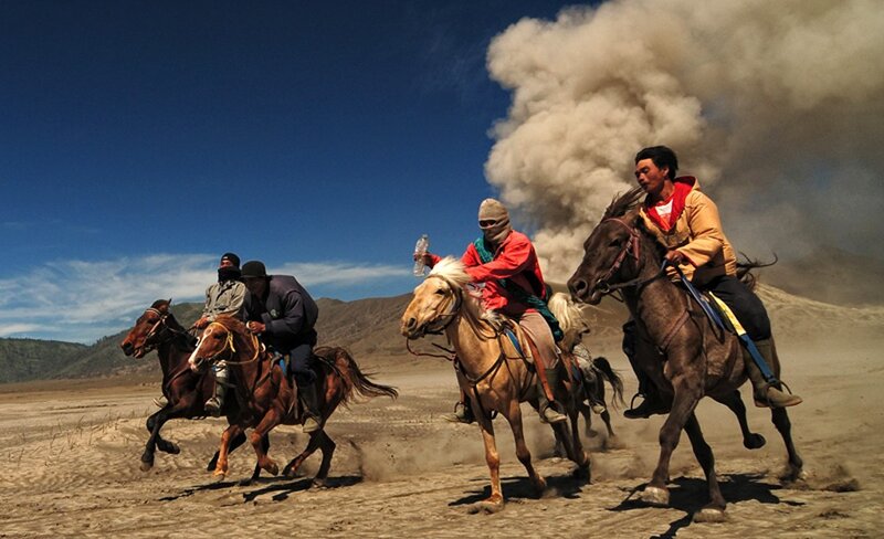 Horse riders in desert
