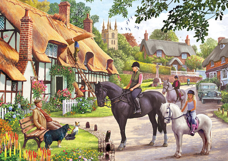 Horse Riders in Village