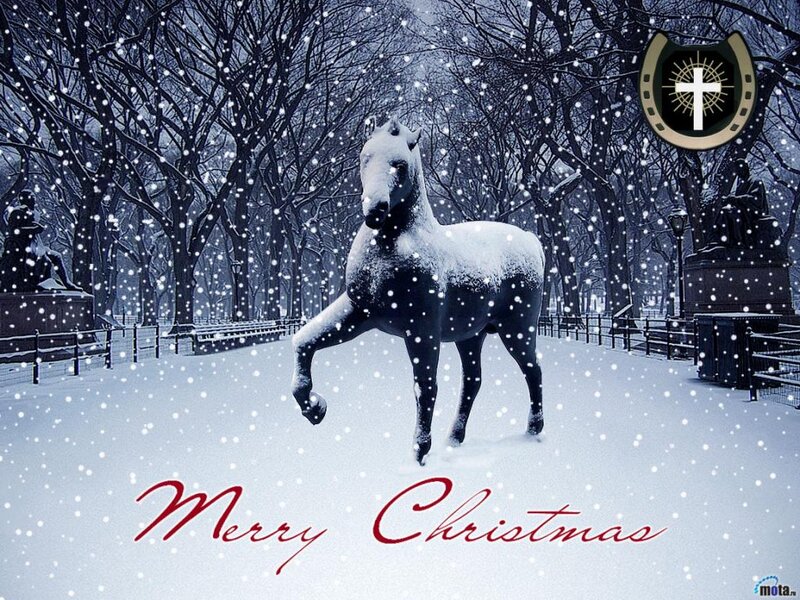 Horse Statue in Snow