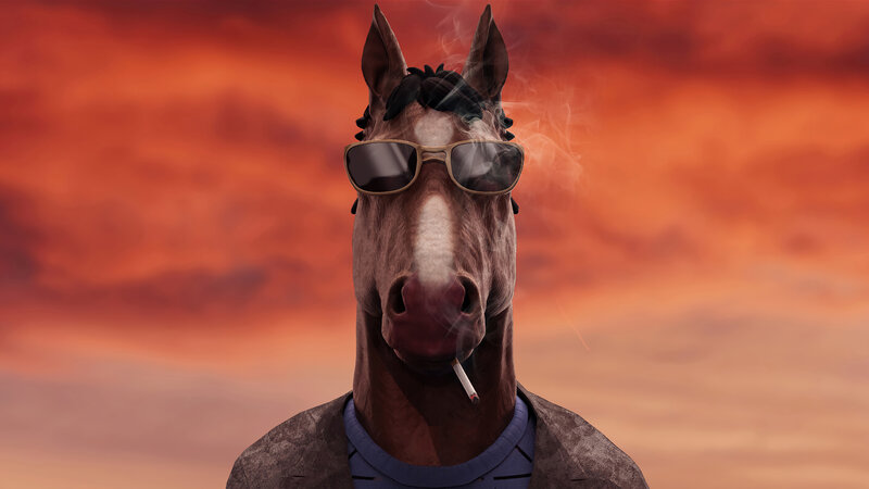 Horse Wearing Sunglasses — Orange