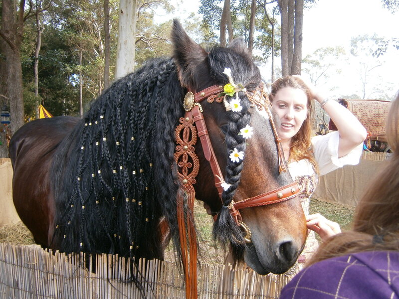 Horse with Braided Mane — Brown