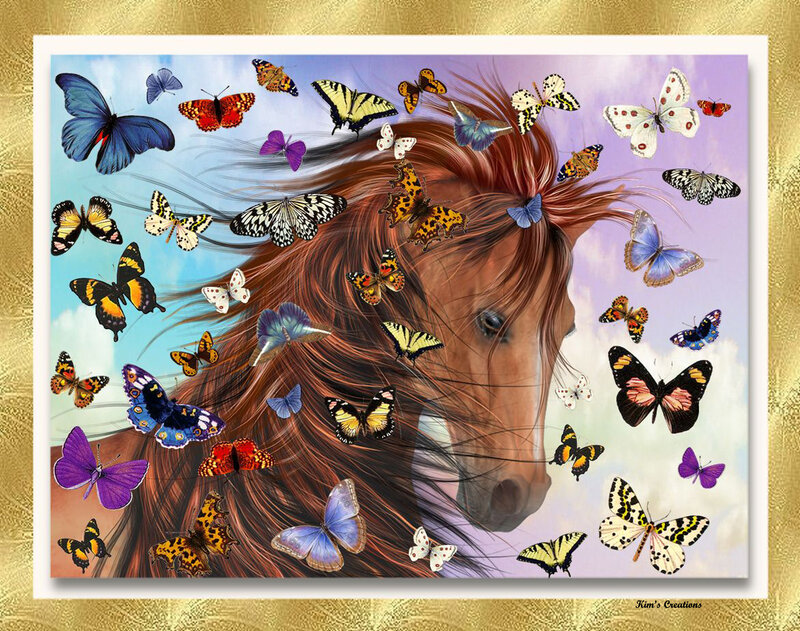 Horse with Butterflies