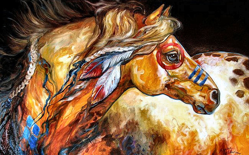Horse with Feathers — Brown