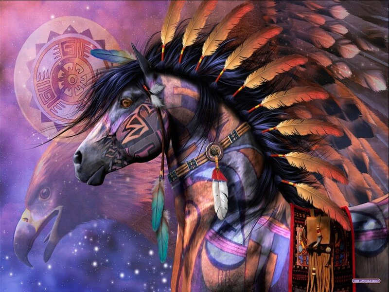 Horse with Feathers — Purple, Dramatic