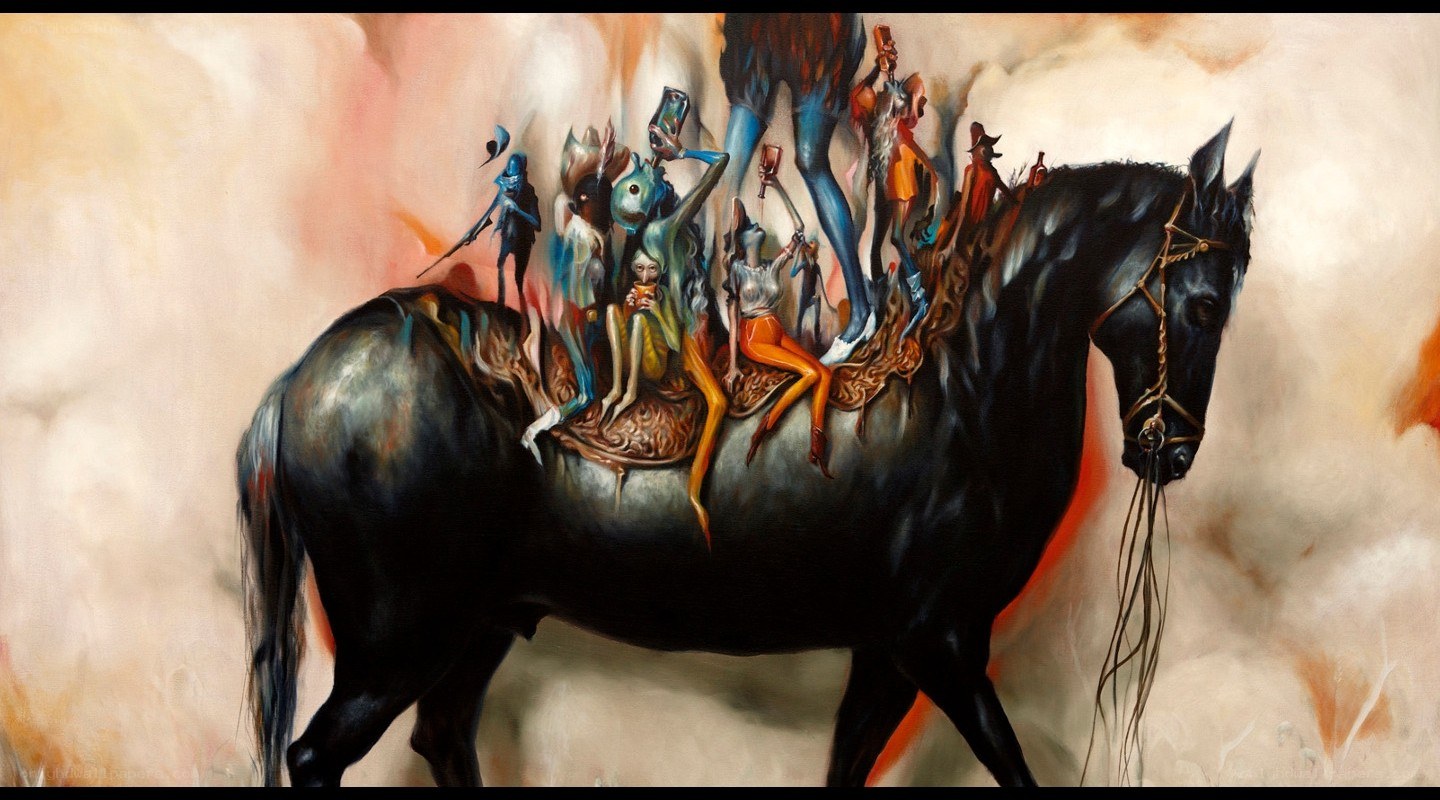 Horse with figures on back