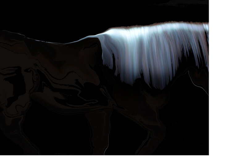 Horse with Glowing Mane — Black
