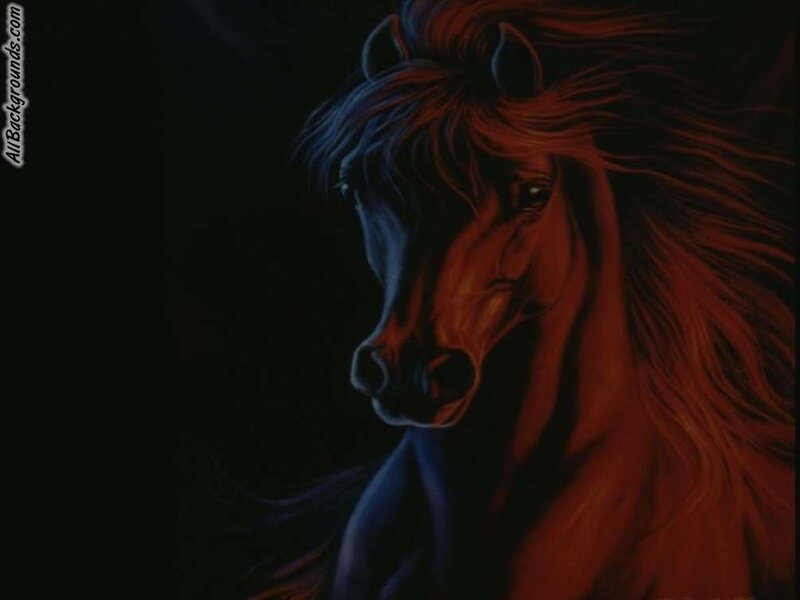 horse with glowing mane