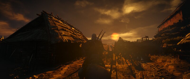 Horseback Rider at Sunset — Orange