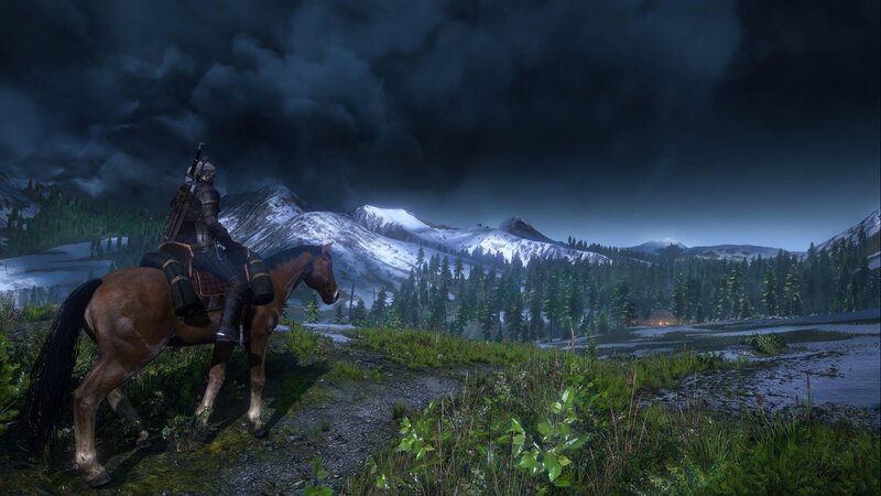 Horseback Rider in Mountains — Green