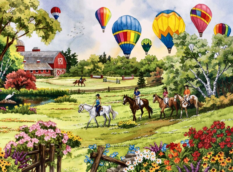 Horseback Riders in Field