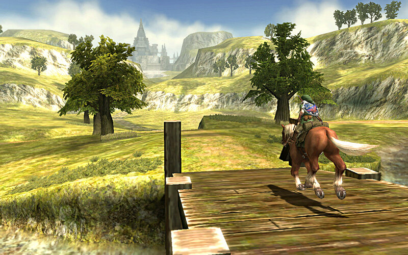 horseback riding in a fantasy landscape
